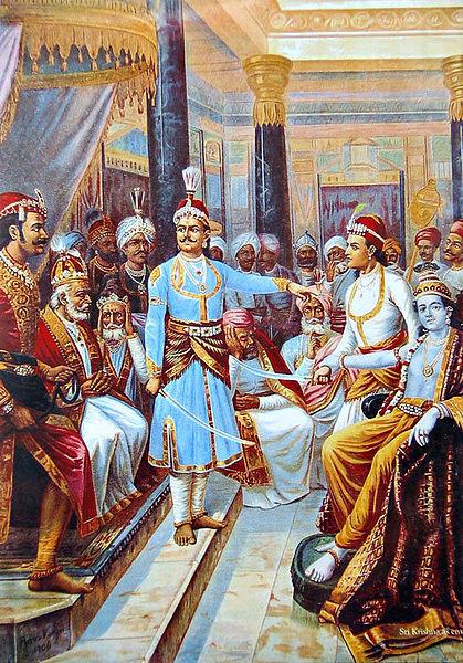 Raja Ravi Varma Sri Krishna as Envoy china oil painting image